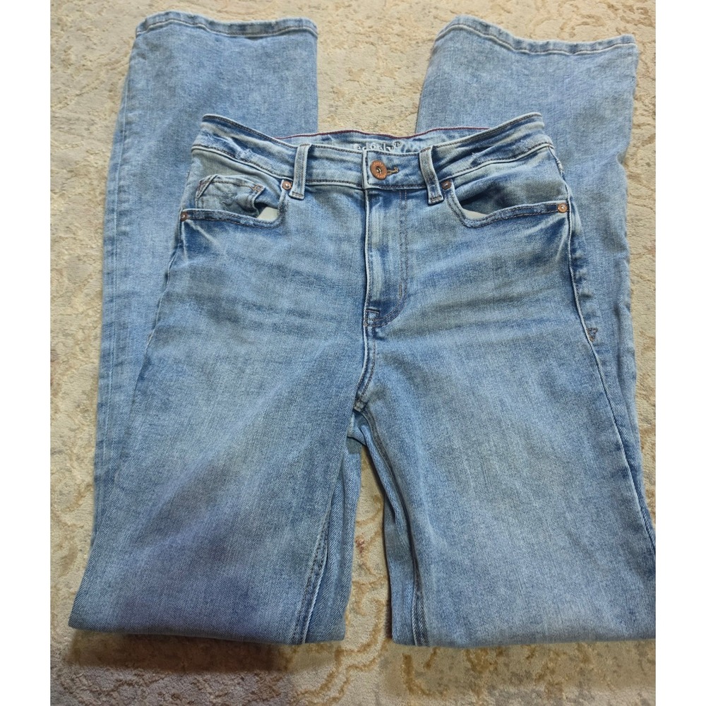 Edgely High Rise Flare Jeans Light Wash Blue Denim Womens Size 27x31